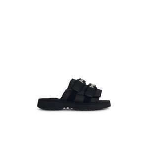 Palm Angels 'Moto-P' Black Synthetic Fibre Sandals Men
